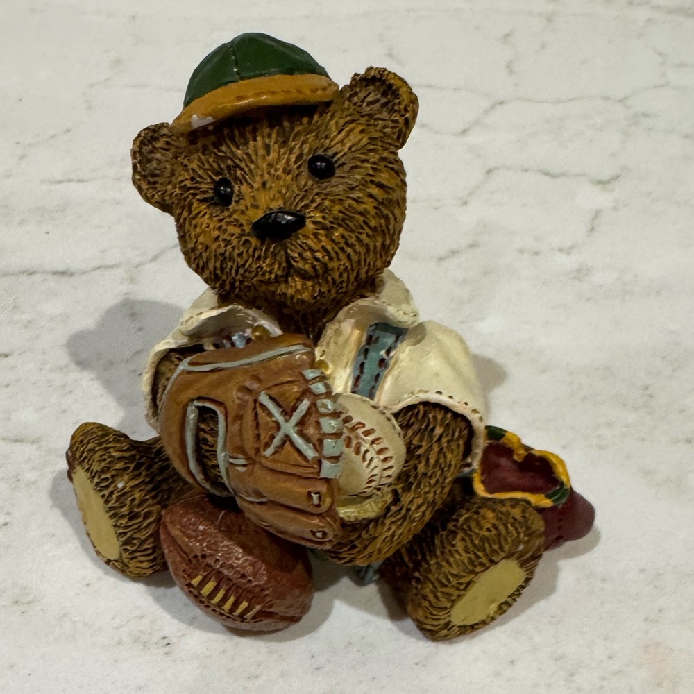 Antique Teddies" figurine named 'Owen "Come Play Ball With Me”